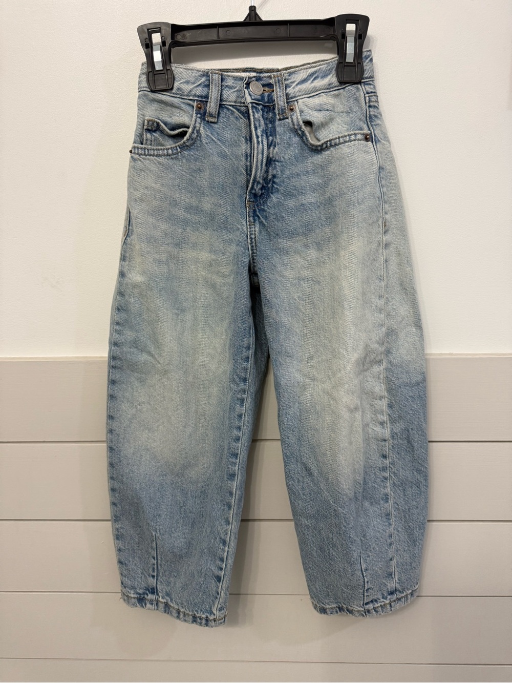 Zara Light Blue Kids' Barrel Jeans